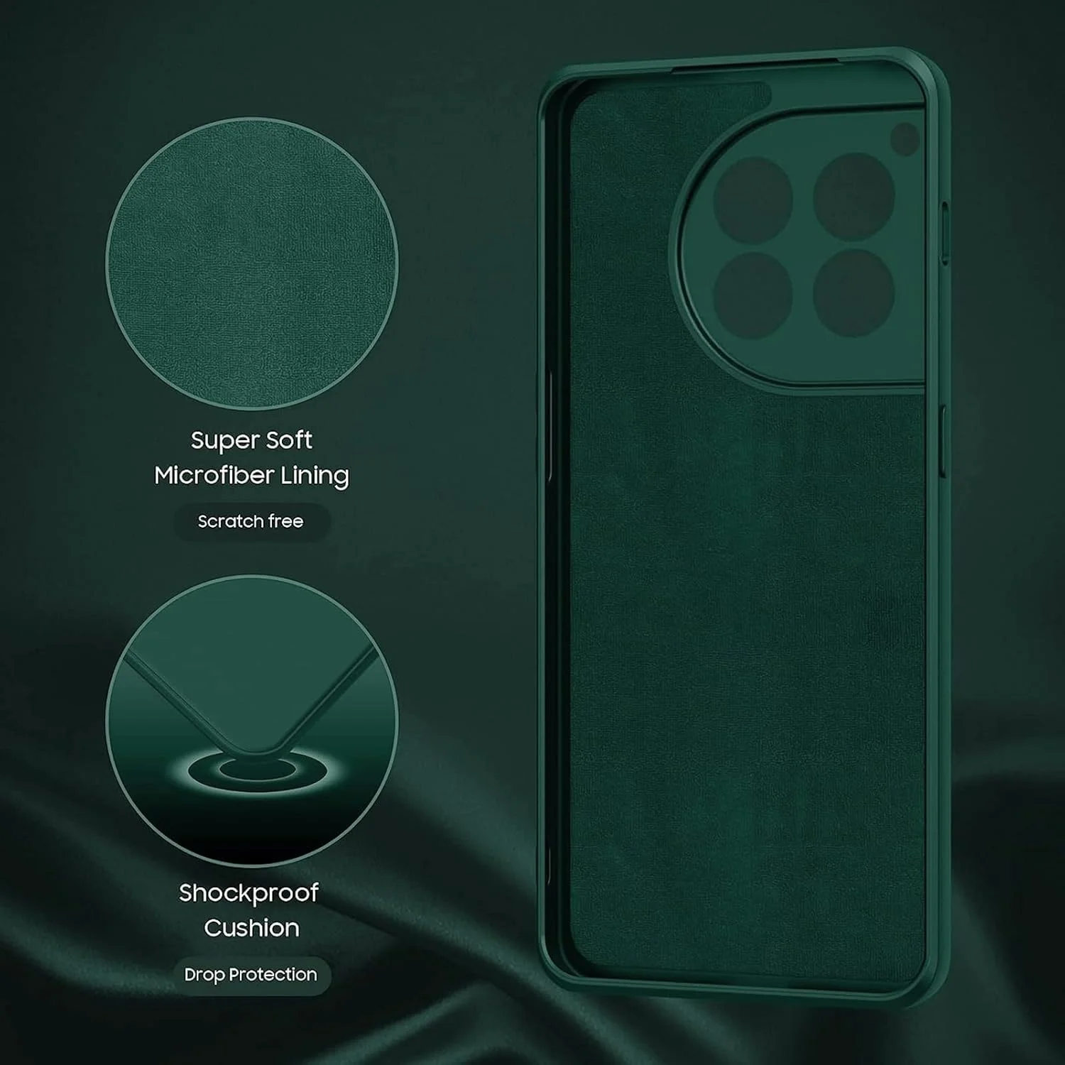 قاب سیلیکونی نرم MuHadJiya برای وان پلاس 12، باریک و مقاوم در برابر ضربه، محافظ دوربین، دارای پوشش داخلی میکروفیبر نرم (برای وان پلاس 12-سبز) قاب سیلیکونی نرم MuHadJiya برای وان پلاس 12، باریک و مقاوم در برابر ضربه، محافظ دوربین، دارای پوشش داخلی میکروفیبر نرم (برای وان پلاس 12-سبز)