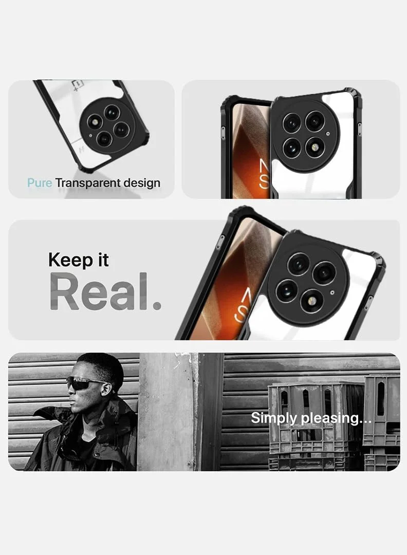 قاب محافظ شفاف برای گوشی وان پلاس 13، با محافظت 360 درجه، کاور محافظ ضد ضربه، پشت سخت PC ضد خش (شفاف) قاب محافظ شفاف برای گوشی وان پلاس 13، با محافظت 360 درجه، کاور محافظ ضد ضربه، پشت سخت PC ضد خش (شفاف)