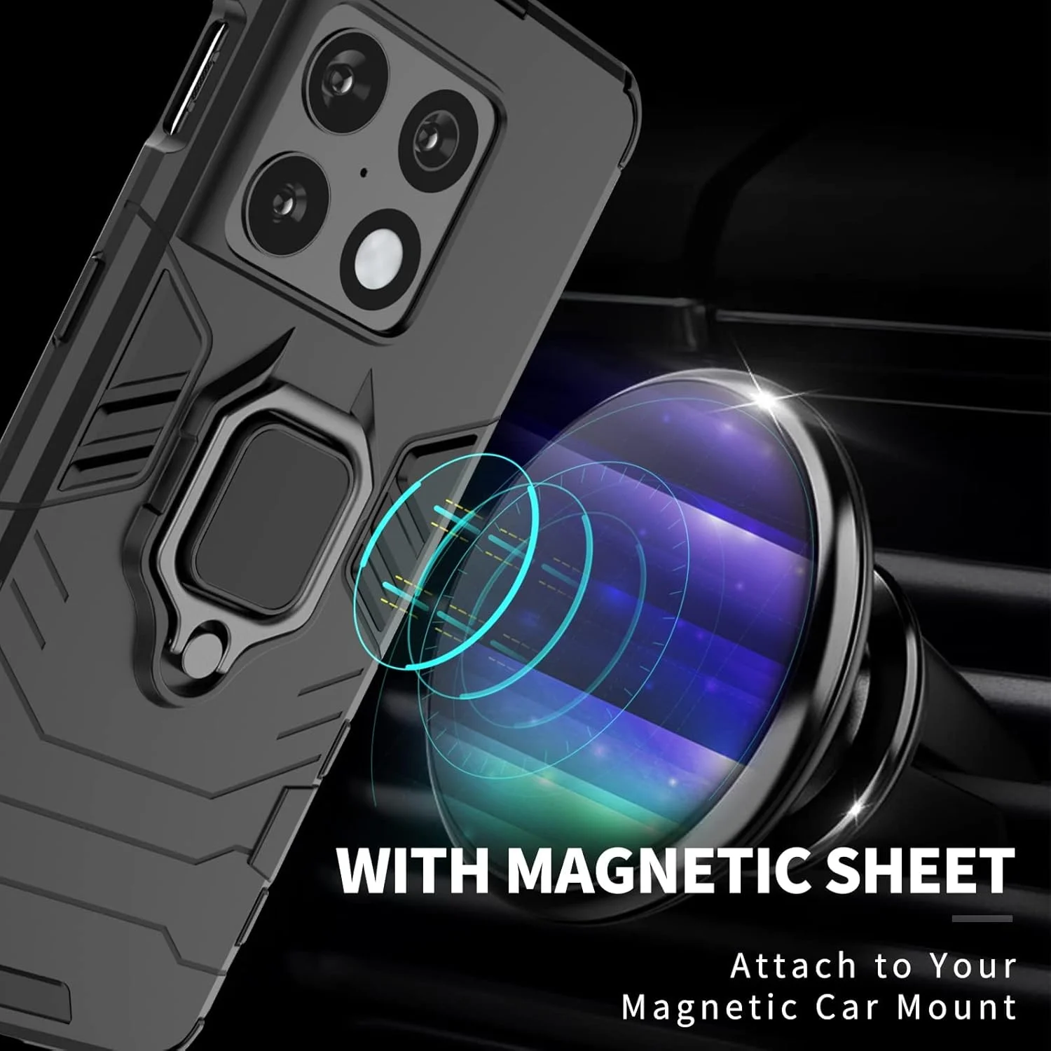 کاور محافظ گوشی وان پلاس 10 پرو مدل NA با استند چرخشی، حلقه نگهدارنده و صفحه مغناطیسی برای هولدر ماشین، محافظت استاندارد، کاور چند منظوره گوشی برای 1+10 پرو به همراه محافظ صفحه نمایش (مشکی) کاور محافظ گوشی وان پلاس 10 پرو مدل NA با استند چرخشی، حلقه نگهدارنده و صفحه مغناطیسی برای هولدر ماشین، محافظت استاندارد، کاور چند منظوره گوشی برای 1+10 پرو به همراه محافظ صفحه نمایش (مشکی)