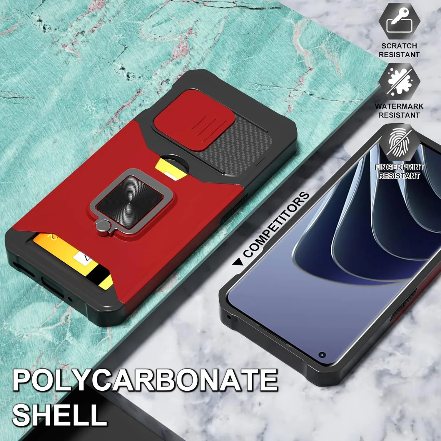 قاب گوشی Lokyoo برای OnePlus 10 Pro با پوشش دوربین و استند، پوشش کشویی لنز + استند حلقه ای چرخان 360 درجه داخلی، سبک زرهی، مقاوم در برابر ضربه، محافظت کامل برای OnePlus 10 Pro - قرمز قاب گوشی Lokyoo برای OnePlus 10 Pro با پوشش دوربین و استند، پوشش کشویی لنز + استند حلقه ای چرخان 360 درجه داخلی، سبک زرهی، مقاوم در برابر ضربه، محافظت کامل برای OnePlus 10 Pro - قرمز