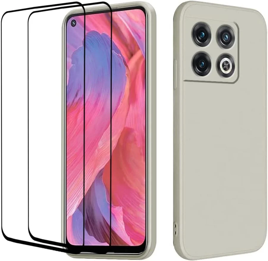 [1+2] سازگار با قاب سیلیکونی OnePlus 10T، محافظ نرم و لطیف گوشی وان پلاس 10T، محافظت کامل، پوشش نازک ضد ضربه (OnePlus 10T، سفید)