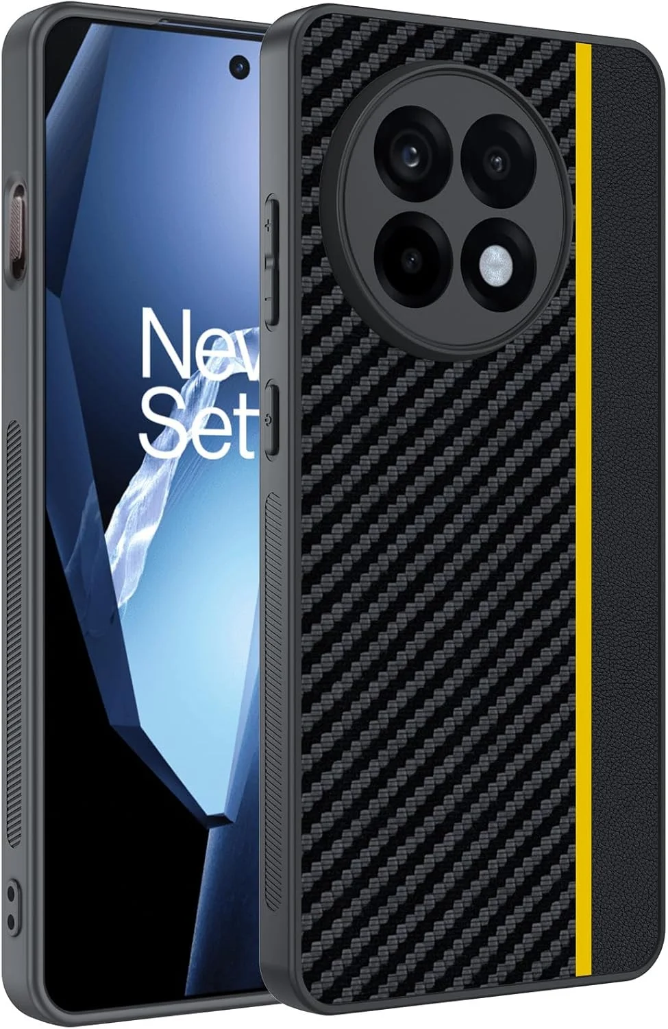 قاب گوشی Gruattreay برای Oneplus 13R، طراحی کلاسیک فیبر کربنی باریک و نازک، ضربه گیر هیبریدی نرم، سبک وزن، ضد اثر انگشت، محافظ تلفن همراه (مشکی + زرد) قاب گوشی Gruattreay برای Oneplus 13R، طراحی کلاسیک فیبر کربنی باریک و نازک، ضربه گیر هیبریدی نرم، سبک وزن، ضد اثر انگشت، محافظ تلفن همراه (مشکی + زرد)