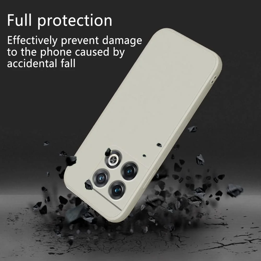 [1+2] سازگار با قاب سیلیکونی OnePlus 10T، محافظ نرم و لطیف گوشی وان پلاس 10T، محافظت کامل، پوشش نازک ضد ضربه (OnePlus 10T، سفید)