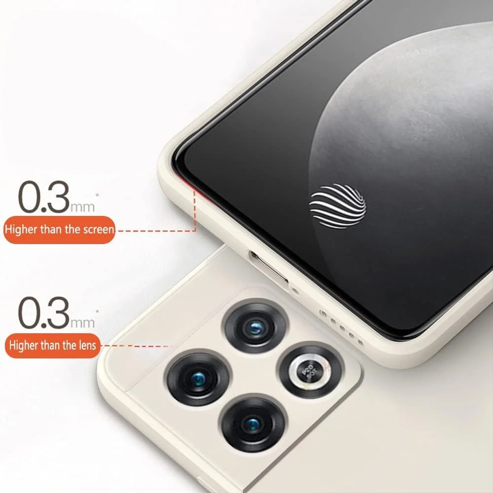 [1+2] سازگار با قاب سیلیکونی OnePlus 10T، محافظ نرم و لطیف گوشی وان پلاس 10T، محافظت کامل، پوشش نازک ضد ضربه (OnePlus 10T، سفید)