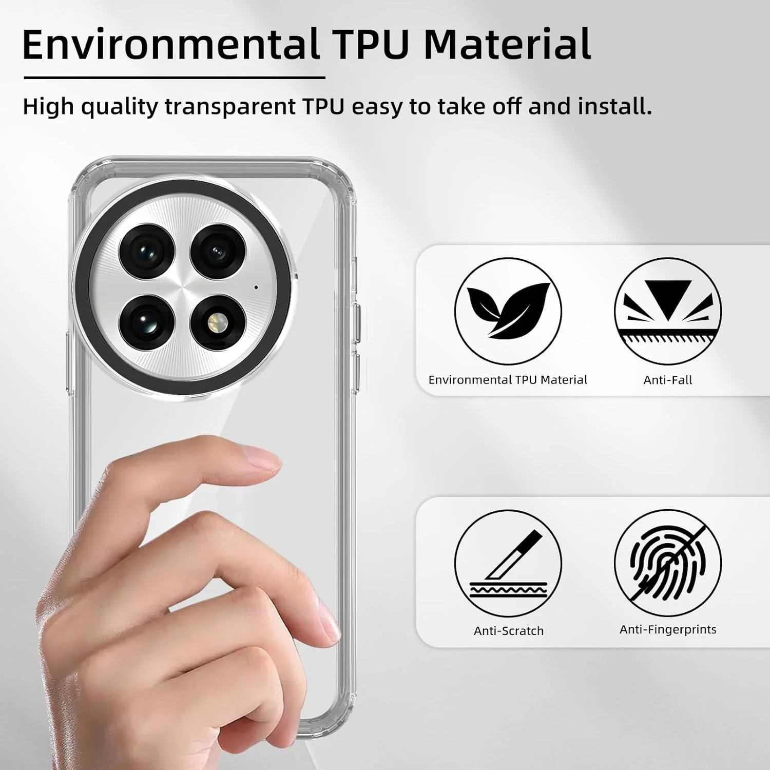 قاب محافظ گوشی وان پلاس 13 5G، کاور فوق العاده نازک، ضد خش، کاور TPU انعطاف پذیر و ضد لغزش، قاب محافظ سیلیکونی ضد ضربه و ضد خش برای وان پلاس 13 5G شفاف قاب محافظ گوشی وان پلاس 13 5G، کاور فوق العاده نازک، ضد خش، کاور TPU انعطاف پذیر و ضد لغزش، قاب محافظ سیلیکونی ضد ضربه و ضد خش برای وان پلاس 13 5G شفاف