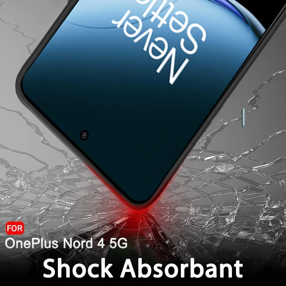 کاور محافظ گوشی وان پلاس نورد 4، سیلیکونی نرم TPU با پوشش مات و محافظت از دوربین، انعطاف پذیر، مناسب وان پلاس نورد 4 مدل 2024، مشکی