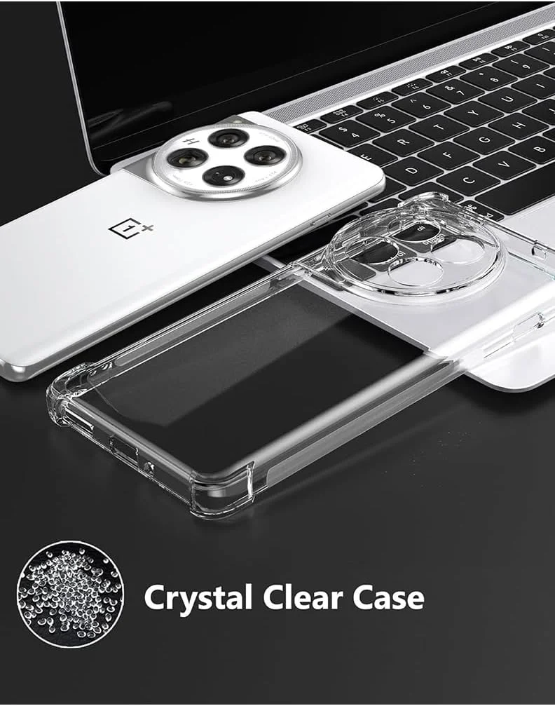 کاور شفاف گوشی OnePlus 12، کاور محافظ TPU با قابلیت جذب شوک و گوشه‌های تقویت‌شده، نرم و انعطاف‌پذیر