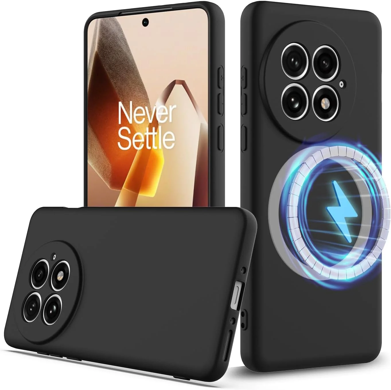 قاب مغناطیسی Gruattreay برای گوشی OnePlus 13، قاب سیلیکونی مایع با پوشش داخلی میکروفایبر، ضد اثر انگشت، مقاوم در برابر ضربه، پوشش محافظ صاف و سازگار با پوست به همراه بند گردنی (مشکی) قاب مغناطیسی Gruattreay برای گوشی OnePlus 13، قاب سیلیکونی مایع با پوشش داخلی میکروفایبر، ضد اثر انگشت، مقاوم در برابر ضربه، پوشش محافظ صاف و سازگار با پوست به همراه بند گردنی (مشکی)