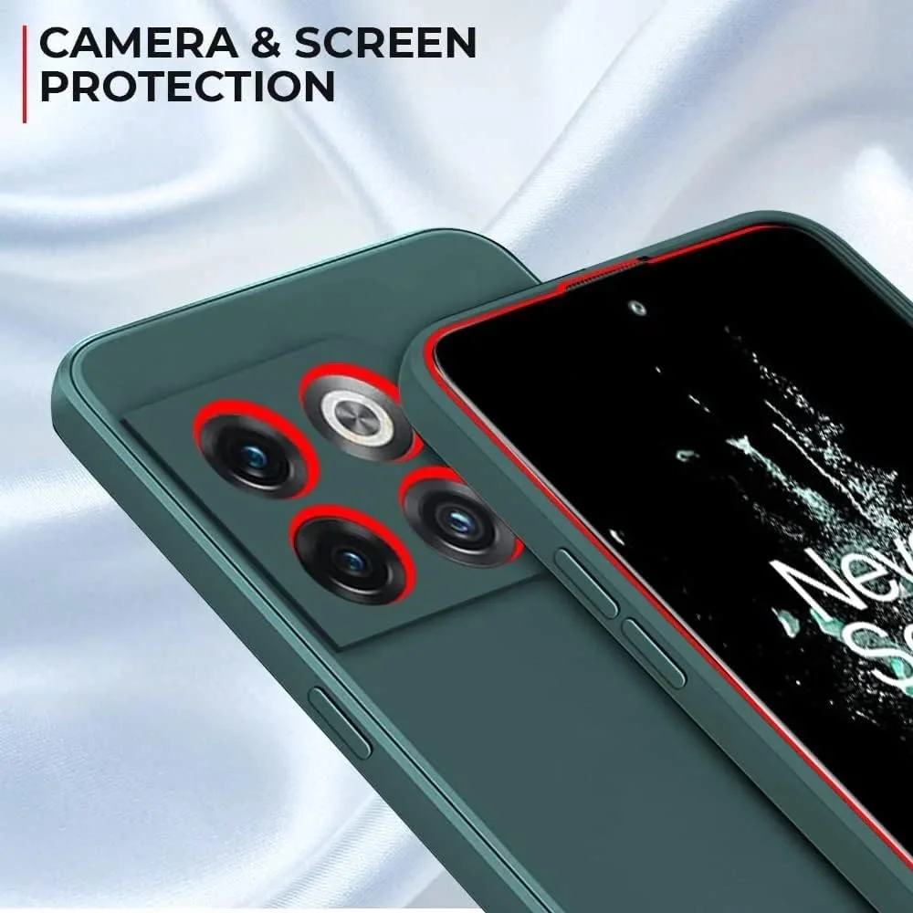 کاور سیلیکونی Muzz برای وان پلاس 10T / وان پلاس Ace Pro، کاور ضربه گیر ژله ای مایع با روکش داخلی میکروفیبر نرم، محافظ باریک و ضد ضربه برای وان پلاس 10T / Ace Pro (سبز)