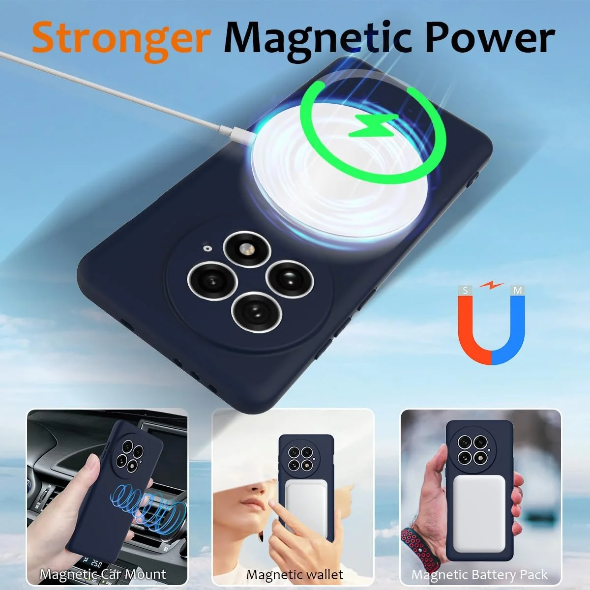 قاب مغناطیسی Gruattreay برای گوشی OnePlus 13، قاب سیلیکونی مایع با پوشش داخلی میکروفایبر، ضد اثر انگشت، مقاوم در برابر ضربه، پوشش محافظ صاف و سازگار با پوست به همراه بند گردنی (مشکی) قاب مغناطیسی Gruattreay برای گوشی OnePlus 13، قاب سیلیکونی مایع با پوشش داخلی میکروفایبر، ضد اثر انگشت، مقاوم در برابر ضربه، پوشش محافظ صاف و سازگار با پوست به همراه بند گردنی (مشکی)