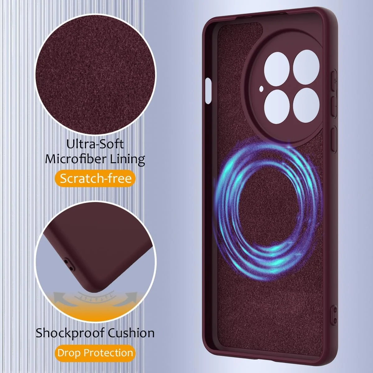 قاب مغناطیسی Gruattreay برای گوشی OnePlus 13، قاب سیلیکونی مایع با پوشش داخلی میکروفایبر، ضد اثر انگشت، مقاوم در برابر ضربه، پوشش محافظ صاف و سازگار با پوست به همراه بند گردنی (مشکی) قاب مغناطیسی Gruattreay برای گوشی OnePlus 13، قاب سیلیکونی مایع با پوشش داخلی میکروفایبر، ضد اثر انگشت، مقاوم در برابر ضربه، پوشش محافظ صاف و سازگار با پوست به همراه بند گردنی (مشکی)