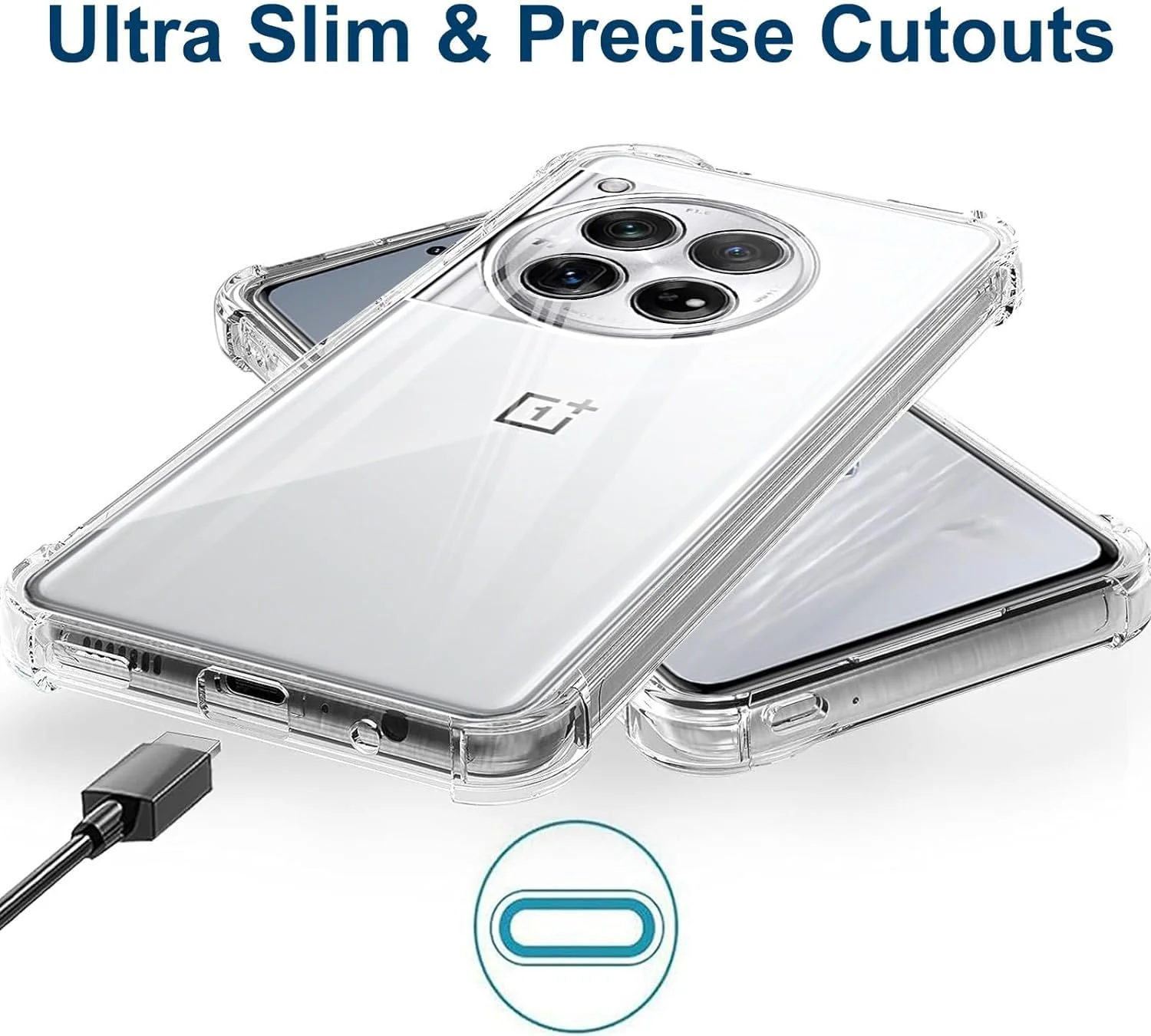 کاور شفاف و نرم TPU انعطاف پذیر و باریک محافظ ضد ضربه و سبک وزن سازگار با OnePlus 12 5G