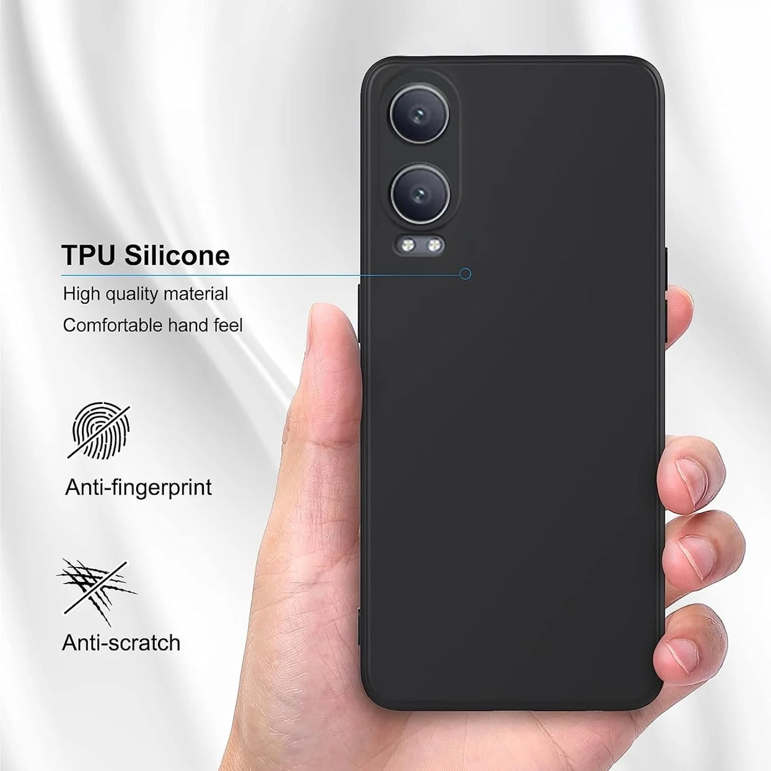 کاور سیلیکونی محافظ گوشی سازگار با وان پلاس نورد CE 4 Lite 5G، نازک با محافظت از دوربین، داخلی نرم، باریک و انعطاف پذیر (برای وان پلاس نورد CE 4 Lite 5G - مشکی) کاور سیلیکونی محافظ گوشی سازگار با وان پلاس نورد CE 4 Lite 5G، نازک با محافظت از دوربین، داخلی نرم، باریک و انعطاف پذیر (برای وان پلاس نورد CE 4 Lite 5G - مشکی)