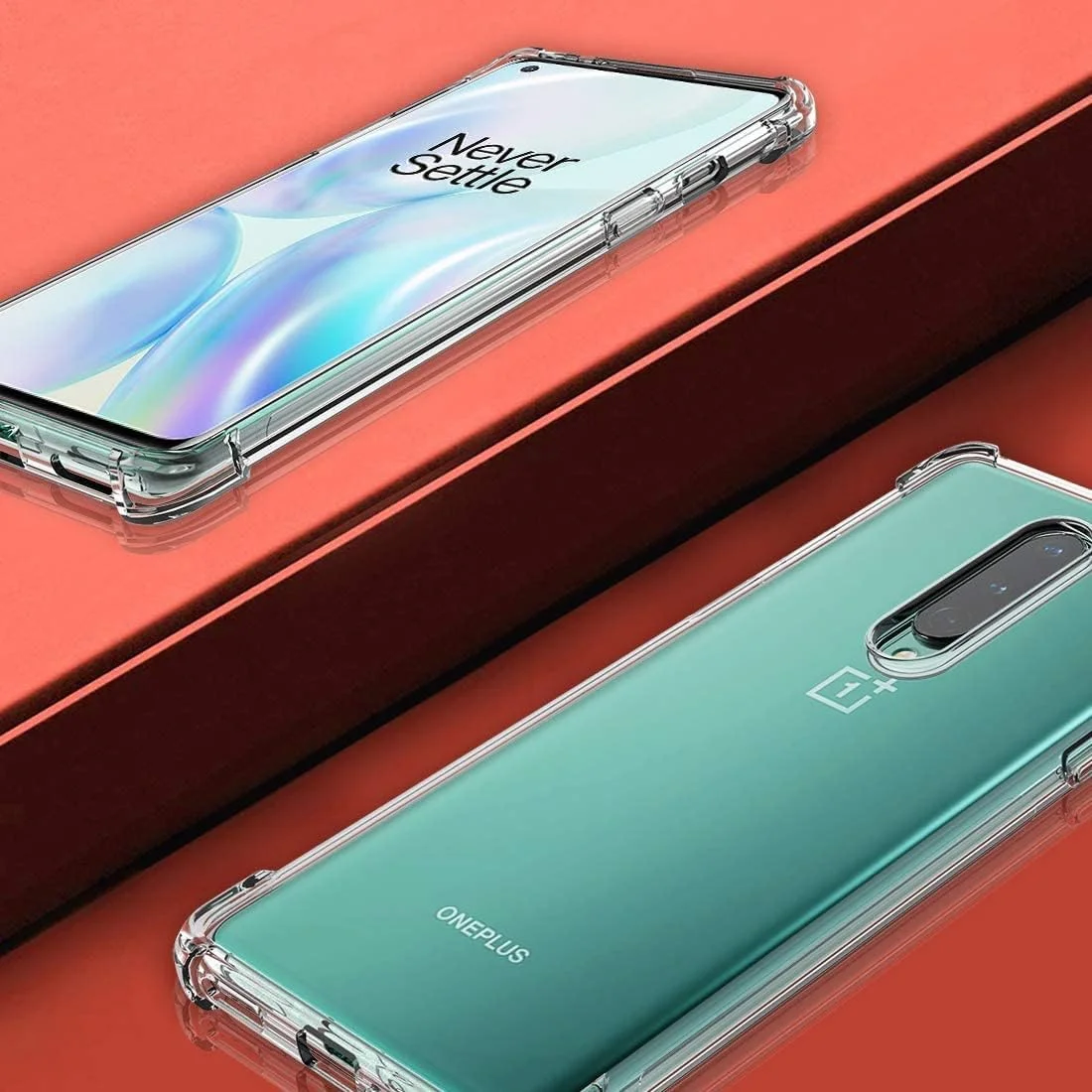 قاب محافظ گوشی وان پلاس 8، مشکی، باریک، TPU نرم و انعطاف پذیر، سیلیکون مایع مات، اثر Emodil ® (شفاف)