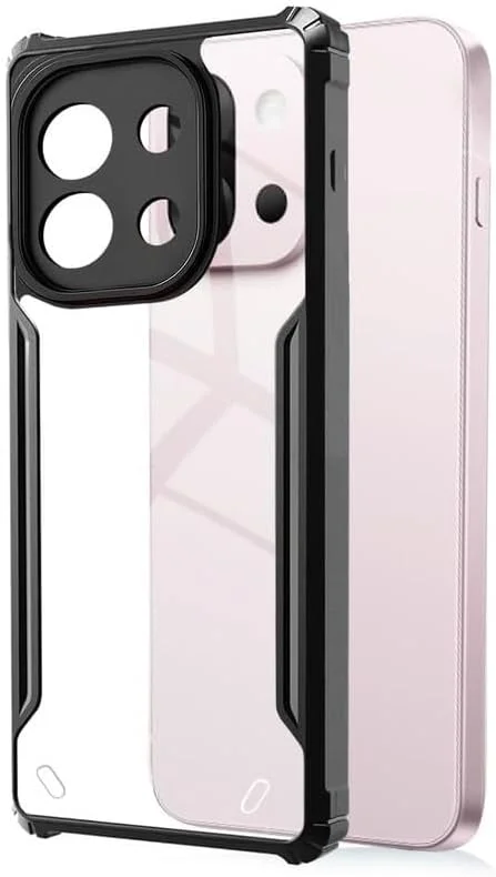 کاور شفاف مشکی Muzz برای OnePlus 13S/13T، پلی کربنات و TPU، ضد ضربه، محافظ لنز دوربین، مقاوم در برابر ضربه 360 درجه کاور شفاف مشکی Muzz برای OnePlus 13S/13T، پلی کربنات و TPU، ضد ضربه، محافظ لنز دوربین، مقاوم در برابر ضربه 360 درجه