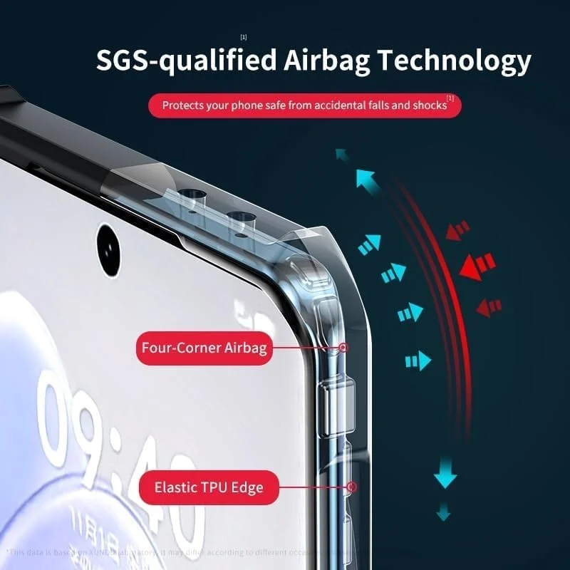 کاور شفاف مشکی Muzz برای OnePlus 13S/13T، پلی کربنات و TPU، ضد ضربه، محافظ لنز دوربین، مقاوم در برابر ضربه 360 درجه