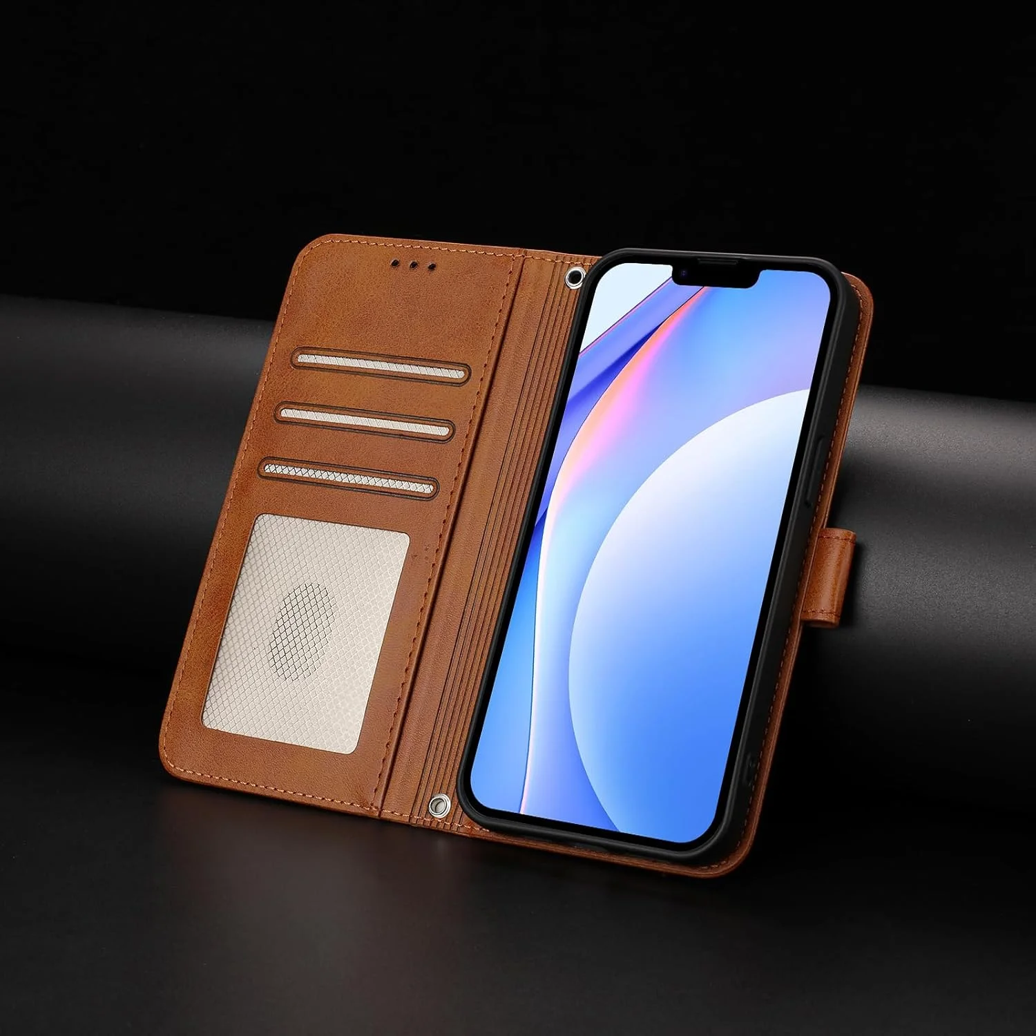 کیف چرمی تاشو برای گوشی وان پلاس نورد N10 5G، کاور تجاری، کیف پول کارتی، کاور پاندا برجسته (قهوه ای)