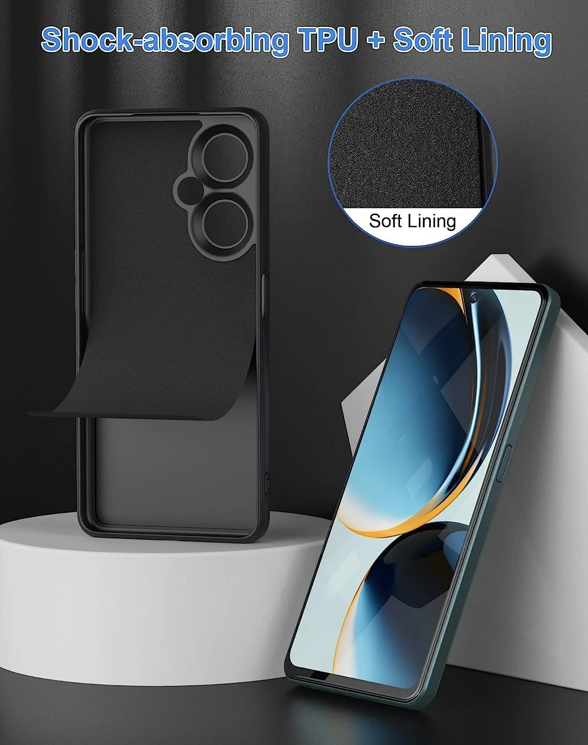 قاب محافظ سیلیکونی نرم Zubitech برای OnePlus Nord CE 3 Lite 5G، پوشش پشتی مات ضد ضربه با روکش داخلی پارچه ای و محافظت از دوربین برای 1 + Nord CE 3 Lite (مشکی)