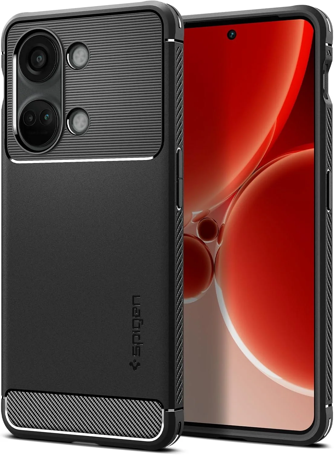 کاور محافظ ضد ضربه Spigen Rugged Armor مناسب برای گوشی OnePlus Nord 3 5G (2023) - مشکی مات