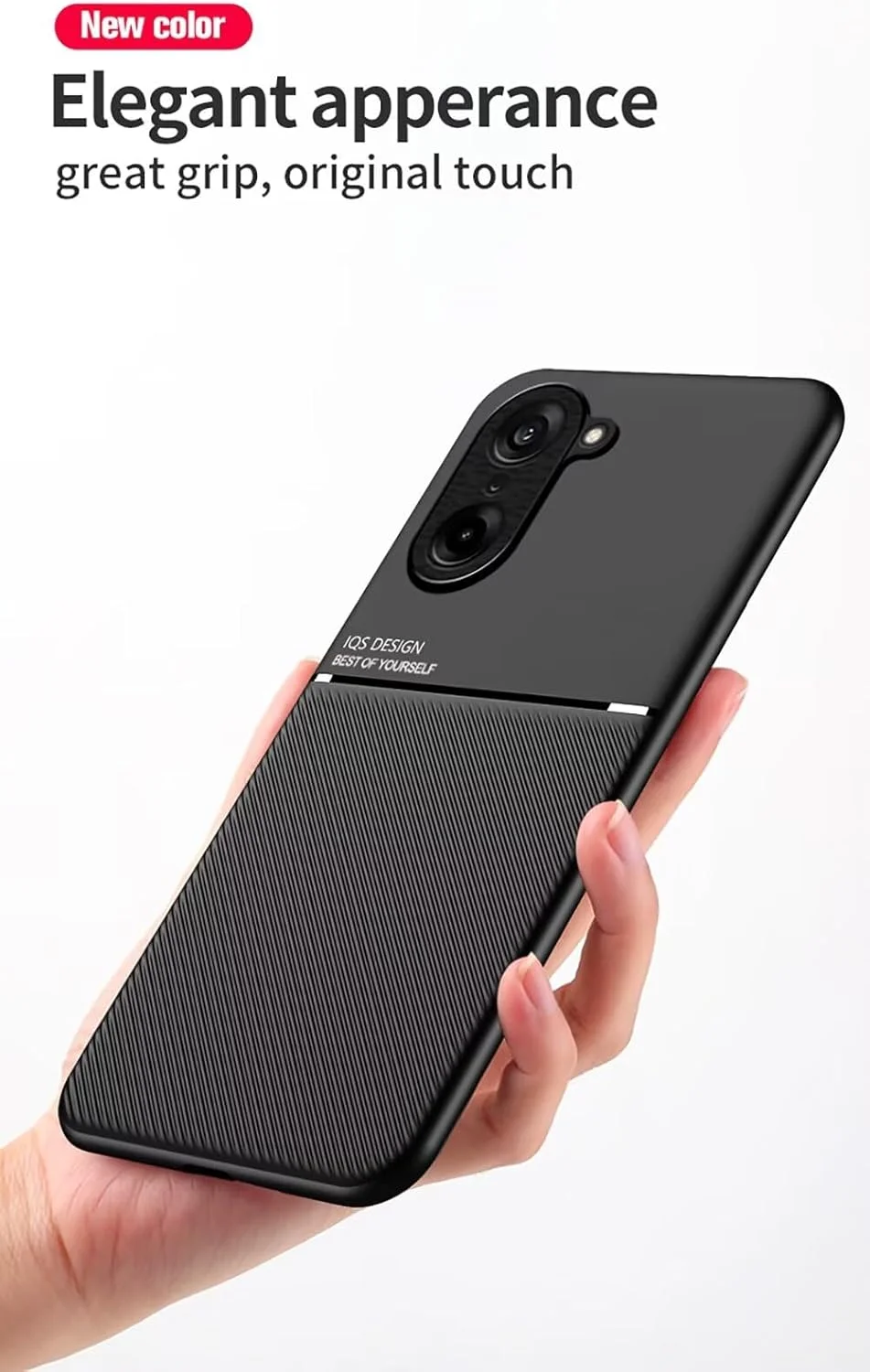 کاور سیلیکونی TPU فوق نازک برای OnePlus Nord CE 5 5G، بافت پوست ضد لغزش و ضد ضربه - مشکی