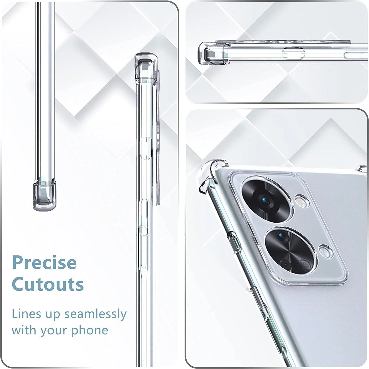 کاور محافظ ژله ای شفاف گوشی وان پلاس نورد 2T 5G، محافظ دوربین، ضد ضربه و انعطاف پذیر