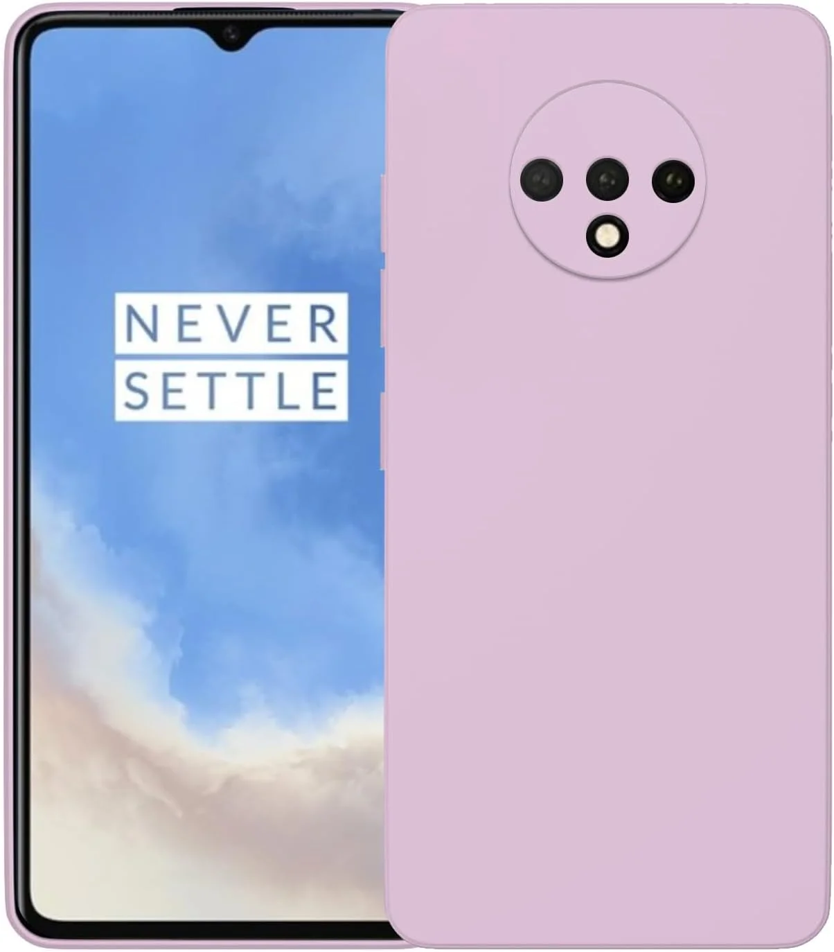 قاب محافظ سیلیکونی گوشی CooLoly برای OnePlus 7T، پوشش محافظ نرم (بنفش روشن، 1+7T)