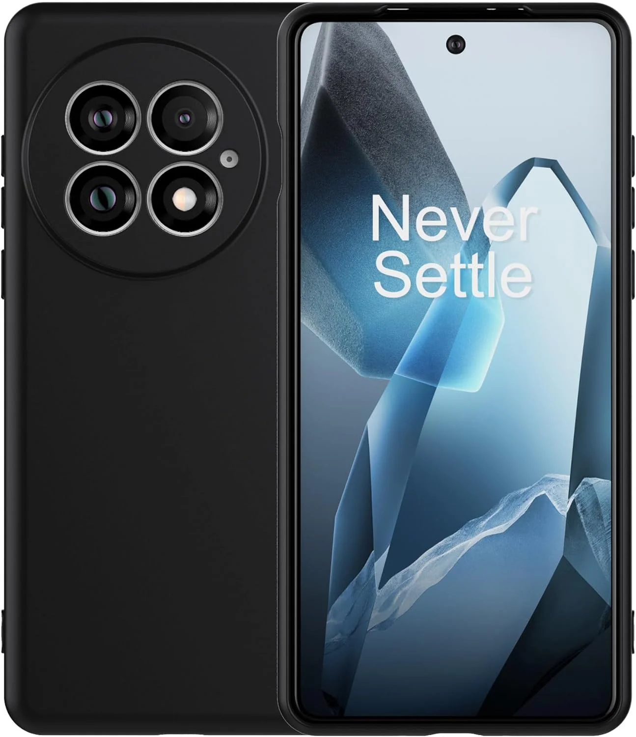 کاور سیلیکونی ضد ضربه Foluu با آستر میکروفیبر نرم ضد خش برای OnePlus 13 5G 2025 (مشکی)