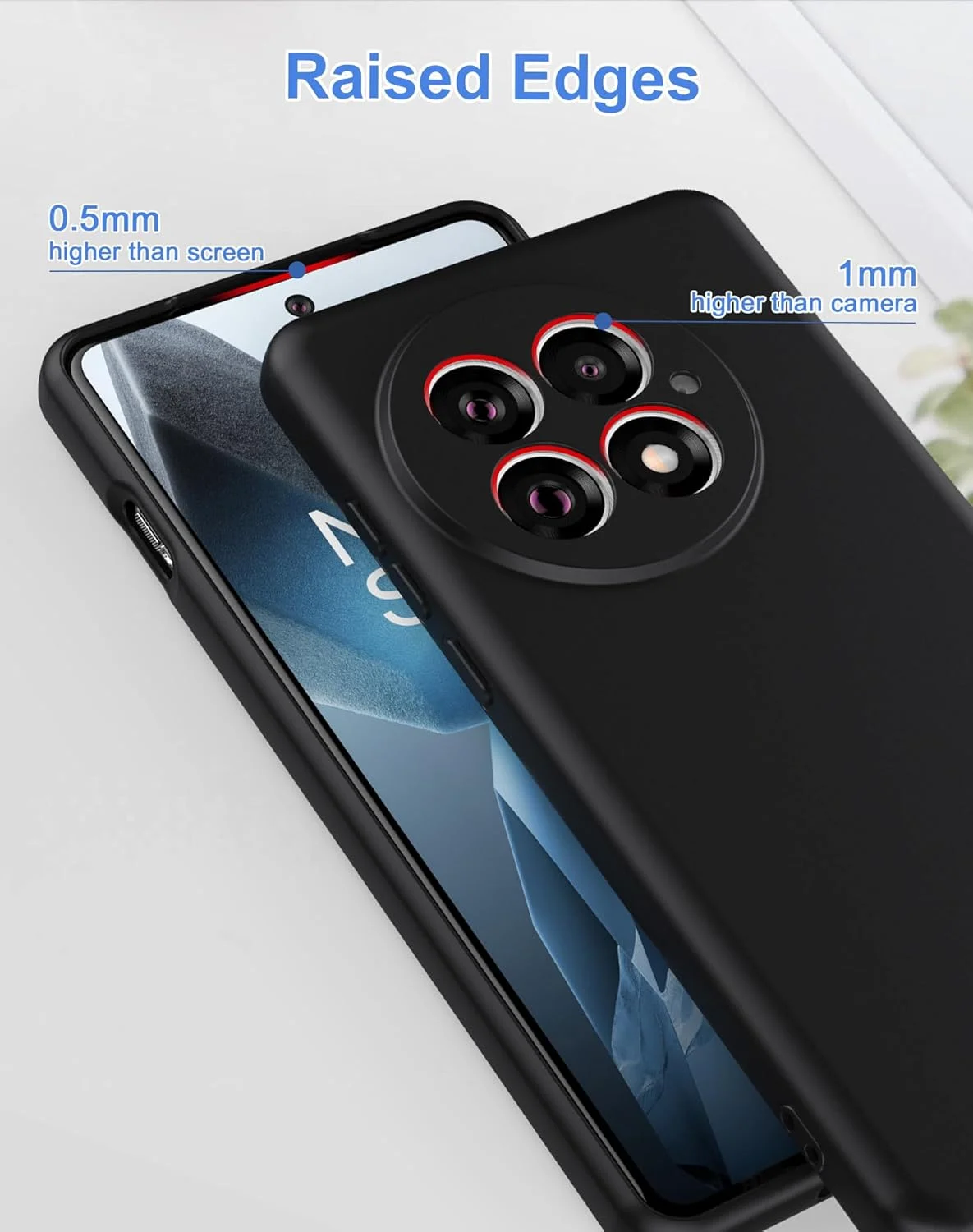 کاور سیلیکونی ضد ضربه Foluu با آستر میکروفیبر نرم ضد خش برای OnePlus 13 5G 2025 (مشکی)