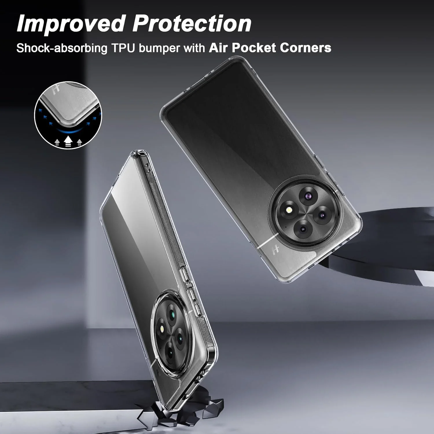 کاور شفاف برای گوشی وان پلاس 13، [پشت سخت PC + بامپر نرم TPU] [ضد زردی] [پشتیبانی از شارژ بی سیم] باریک، مقاوم در برابر ضربه، محافظ شفاف برای OnePlus 13 5G، 2024