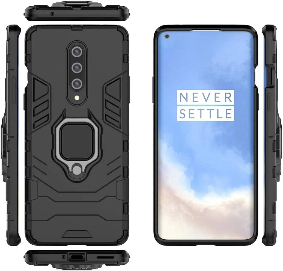 کاور محافظ گوشی وان پلاس 8 به همراه محافظ صفحه نمایش شیشه ای حرارت دیده، کاور زرهی مقاوم در برابر ضربه و دارای پایه نگهدارنده، مشکی کاور محافظ گوشی وان پلاس 8 به همراه محافظ صفحه نمایش شیشه ای حرارت دیده، کاور زرهی مقاوم در برابر ضربه و دارای پایه نگهدارنده، مشکی
