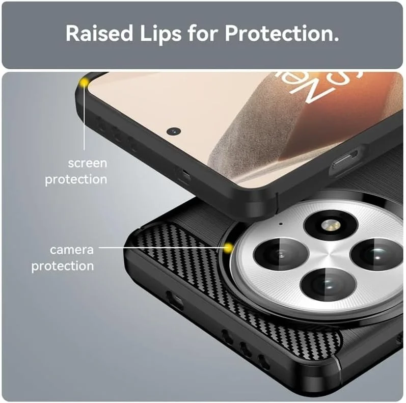 کاور محافظ گوشی Gruattreay سازگار با OnePlus 13 5G، جنس TPU نرم با بافت فیبر کربنی، ضد خش، ضد ضربه، فوق العاده باریک و مقاوم در برابر سقوط برای OnePlus 13 (آبی)