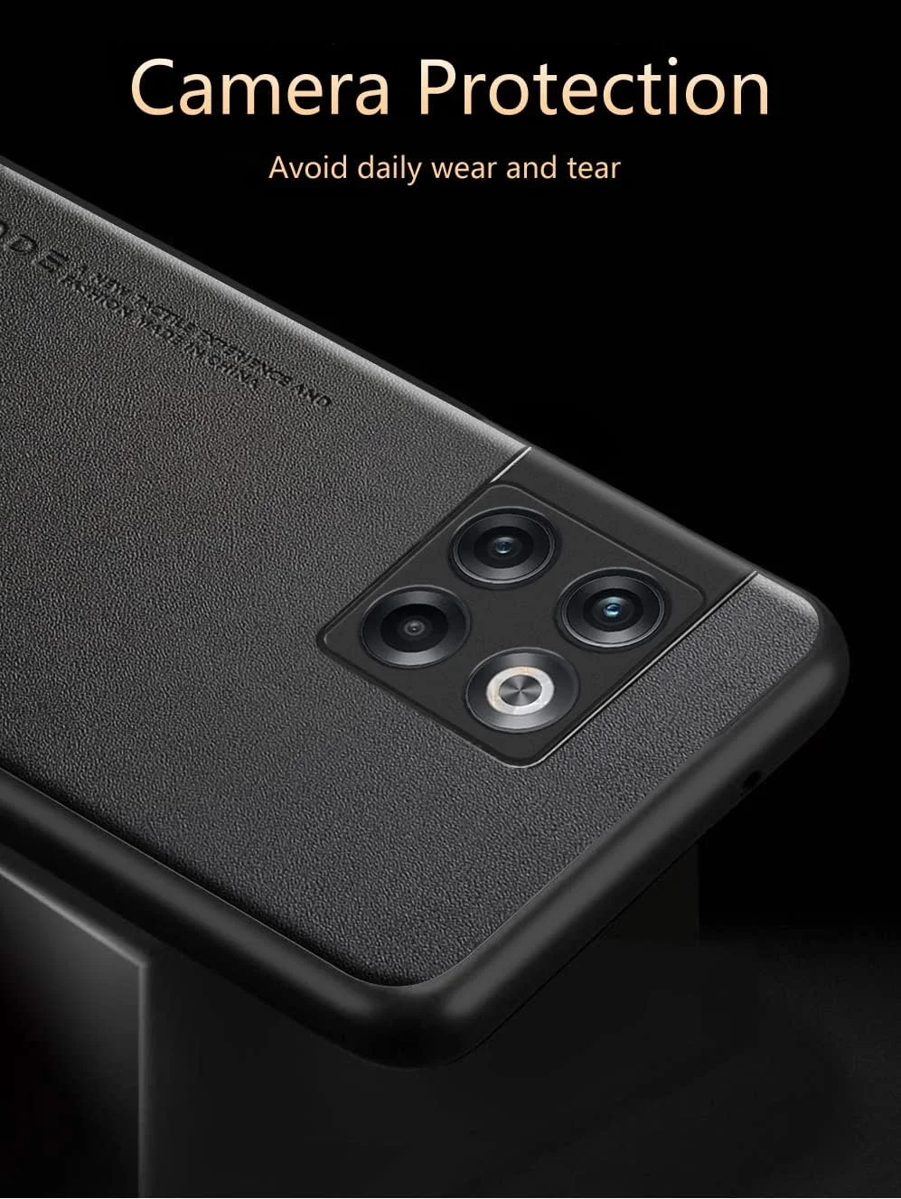 قاب گوشی برای وان پلاس 10T 5G، پشت چرمی مصنوعی TPU نرم، پوشش فوق العاده سبک، ضد اثر انگشت و خش، محافظ دوربین برای وان پلاس 10T (مشکی)