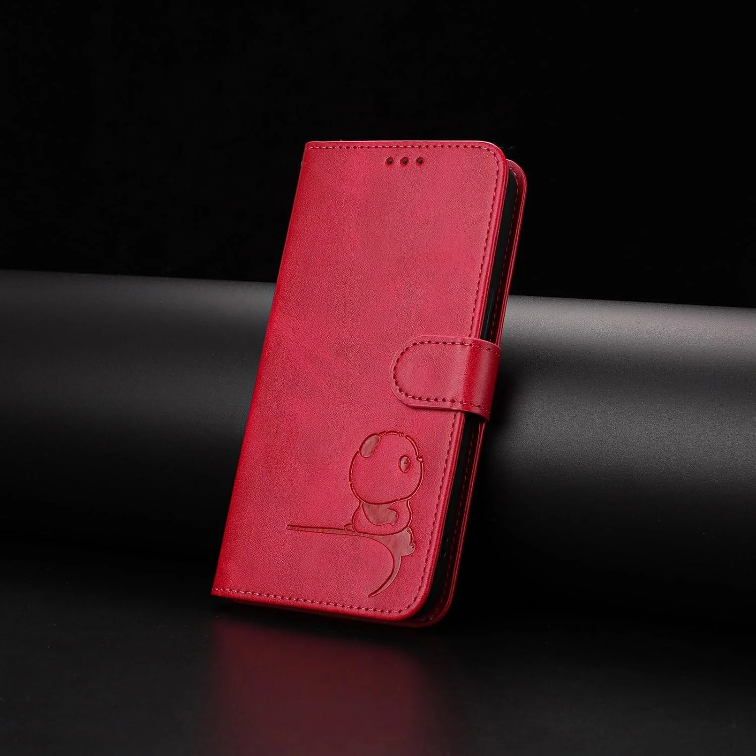 کیف چرمی تاشو Ymyhyuxi برای گوشی وان پلاس 13R، کاور تجاری با جای کارت و کیف پول، طرح پاندا (رز)