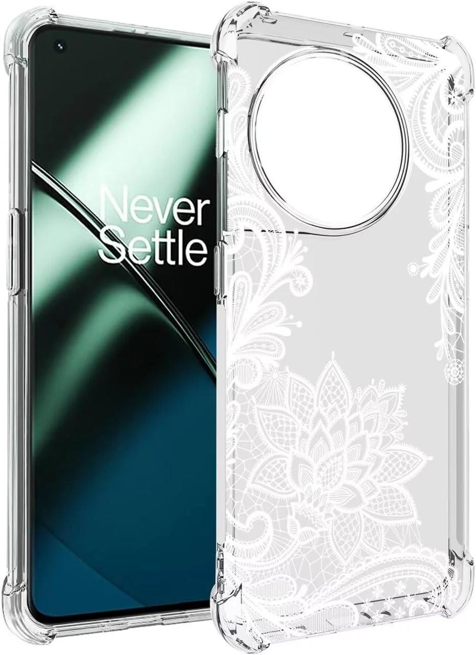 قاب محافظ گوشی وان پلاس 11، قاب گوشی وان پلاس 11 5G مدل PHB110 مناسب دختران و بانوان، قاب محافظ گوشی باریک، منعطف و نرم TPU طرح گلدار شفاف برای وان پلاس 11 5G طرح ماندالا