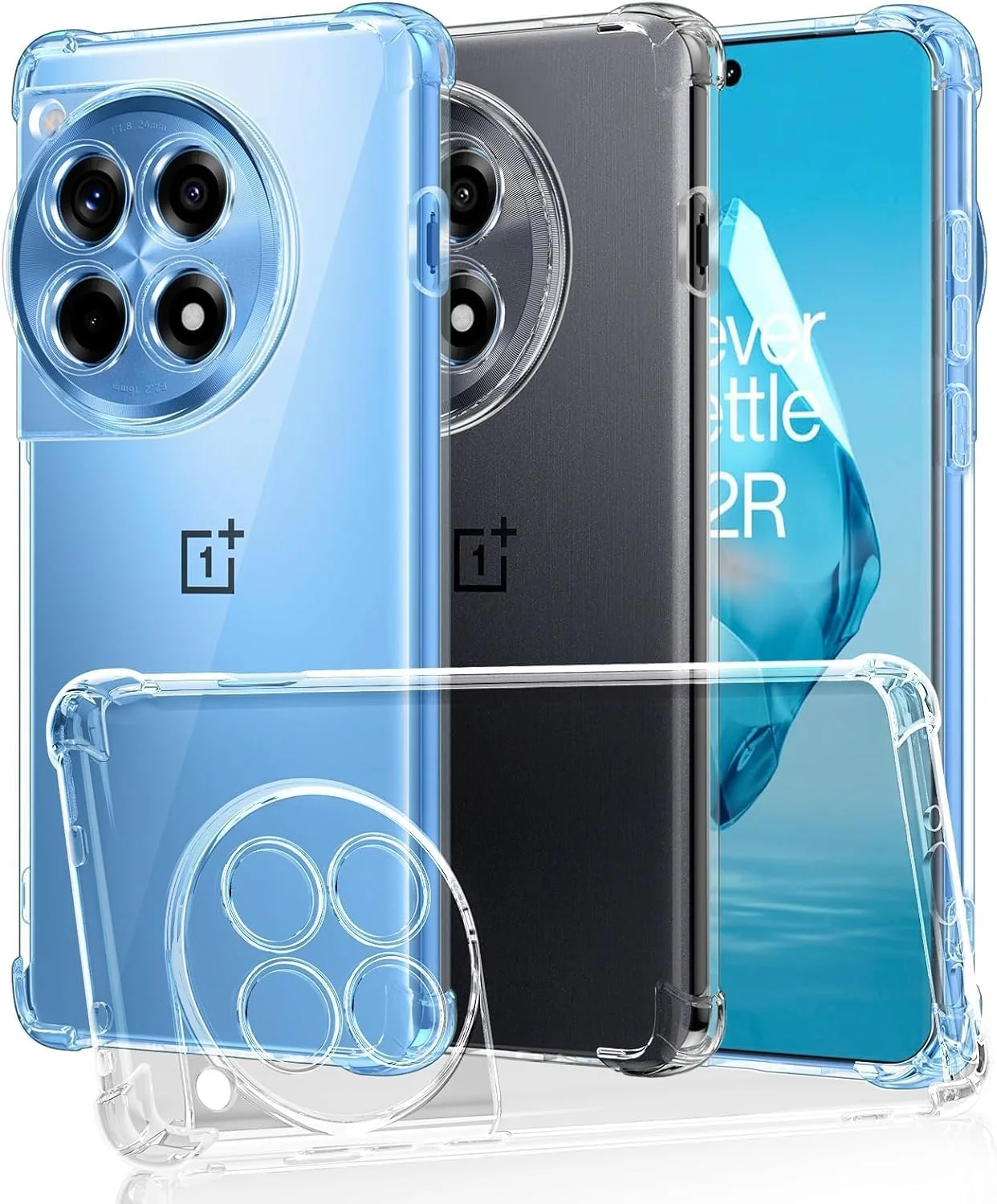 کاور محافظ ژله ای شفاف Zubitech مناسب برای گوشی OnePlus 12R / OnePlus Ace 3 5G، ساخته شده از سیلیکون TPU نرم و سبک با محافظت از دوربین