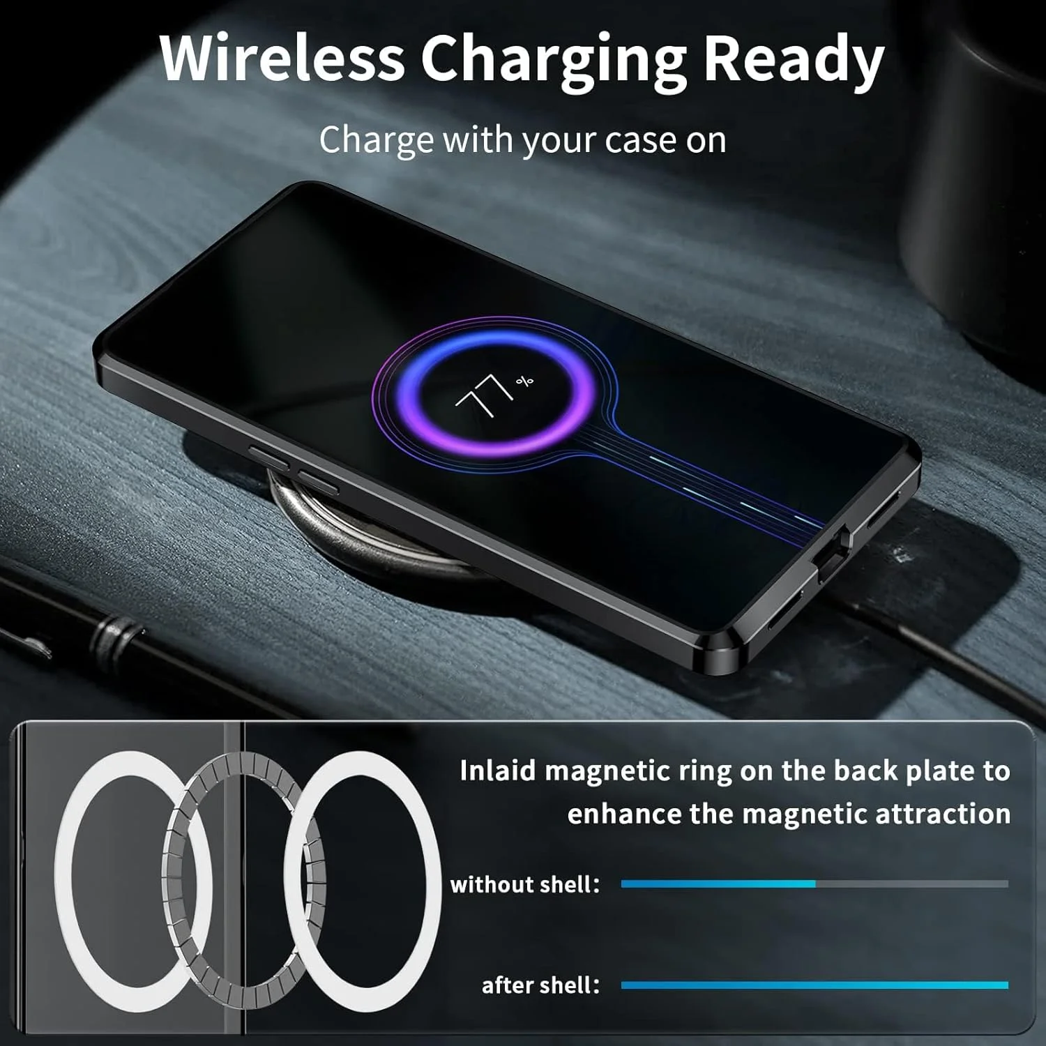 قاب محافظ TERRIFI برای OnePlus 11 5G، بامپر فلزی با جذب مغناطیسی، پوشش PC مات نیمه شفاف، طراحی مشکی شیک