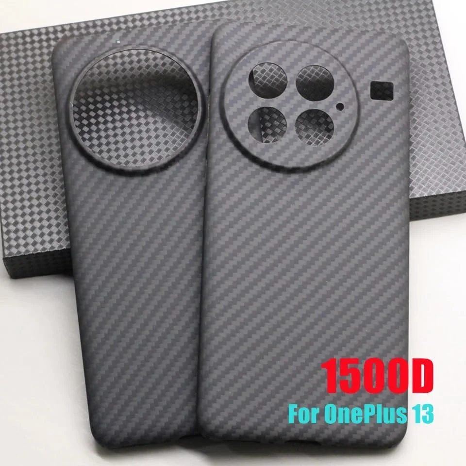 قاب فیبر کربنی Gruattreay سازگار با OnePlus 13 5G، قاب های گوشی فیبر آرامید فوق العاده نازک و لوکس برای OnePlus 13 (مشکی 2)