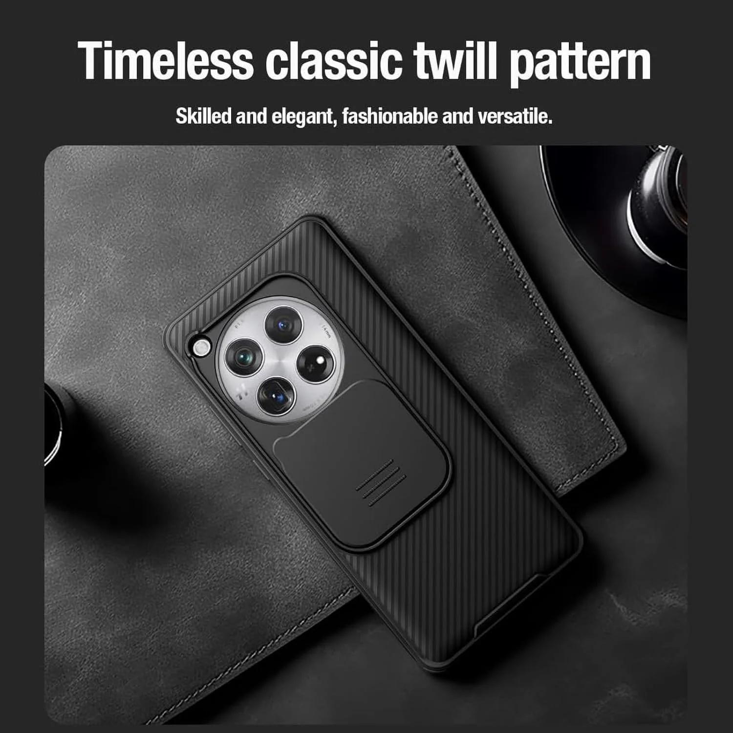 قاب گوشی موبایل برای وان پلاس 12R، کاور کشویی محافظ لنز دوربین، کاور پشتی ضربه گیر ایربگ TPU، ضد اثر انگشت، باریک و محافظ