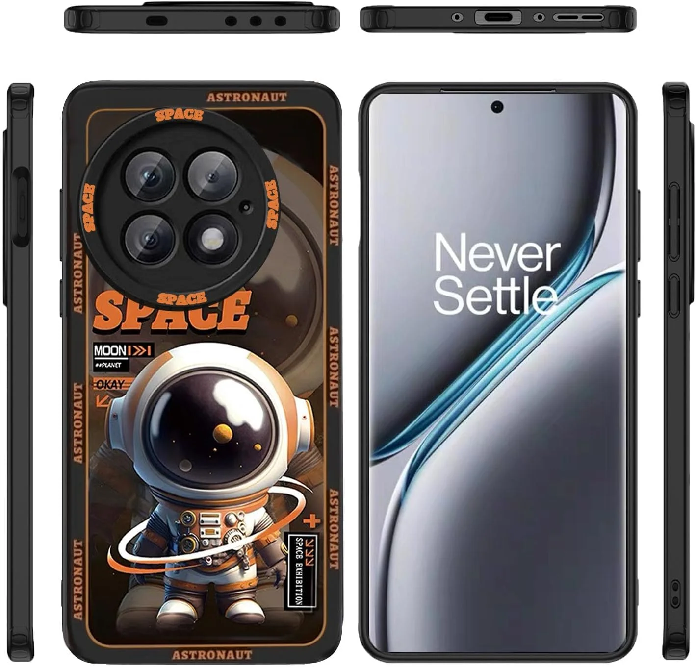 کاور طرح فضانورد برای OnePlus 13، محافظ نازک و نرم TPU با پشت سخت، مقاوم در برابر ضربه و ضد سقوط، طرح هنری زیبا برای خانم ها و آقایان