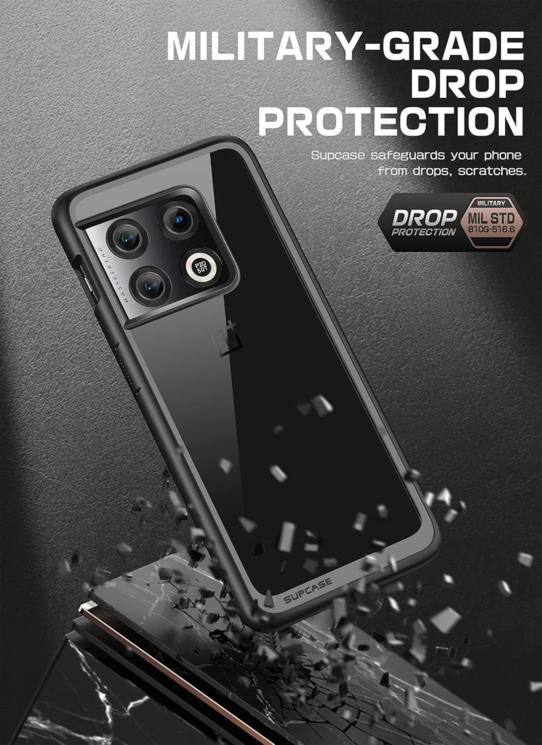 کاور محافظ هایبرید شفاف پریمیوم SUPCASE سری Unicorn Beetle Style مناسب برای OnePlus 10 Pro - مشکی