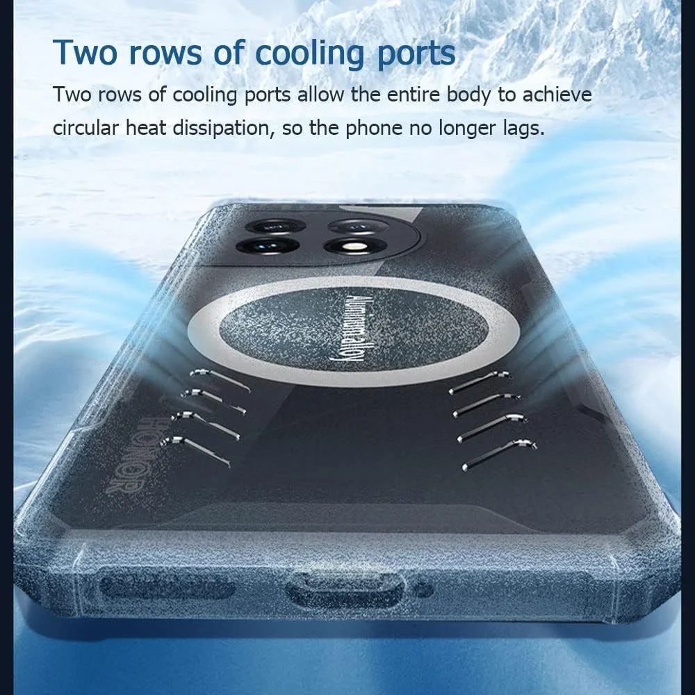 قاب محافظ گوشی وان پلاس 11، با پایه نگهدارنده مغناطیسی قوی خودرو و کیسه هوای چهار گوشه، پوشش باریک دفع حرارت گرافن درجه نظامی ضد سقوط برای 1 + 11 (مشکی)