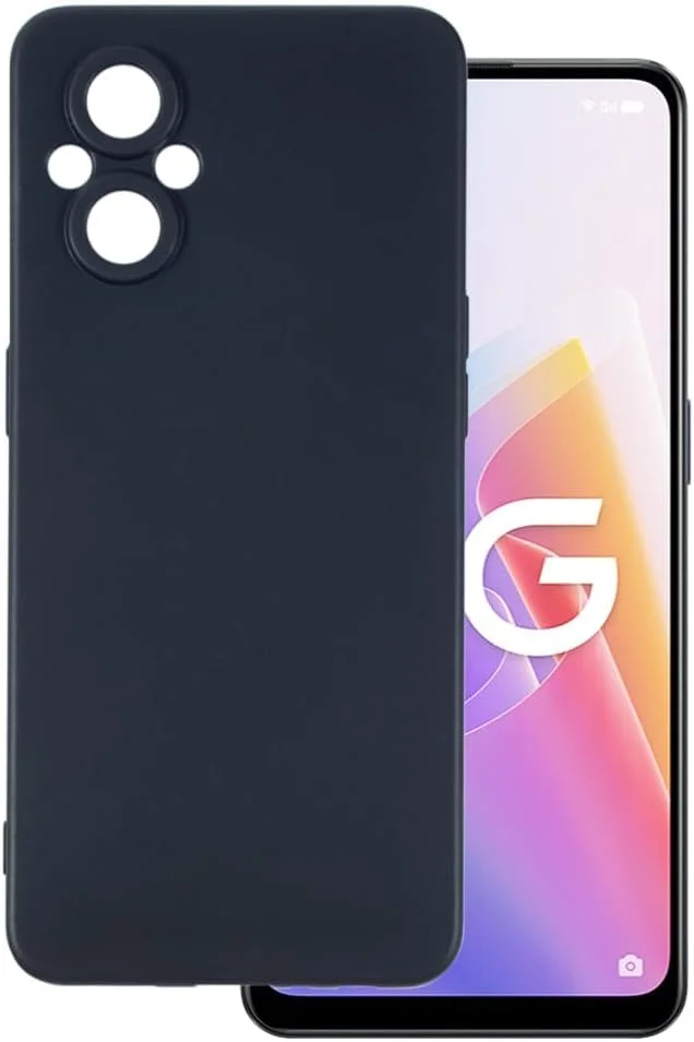 کاور محافظ سیلیکونی نرم و مات EXELLE برای گوشی OnePlus Nord N20 / Oppo Reno 7 Z 5G با محافظت از دوربین، قاب پشتی انعطاف پذیر - مشکی