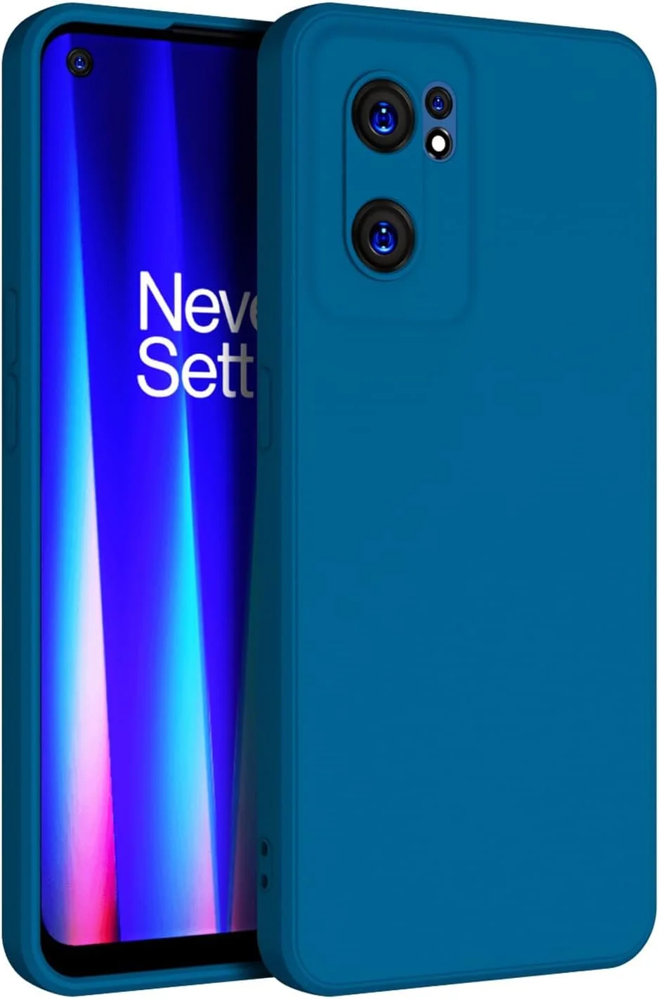 قاب پشتی سیلیکونی نرم و مات برای گوشی وان پلاس نورد سی ای 2 5G | پوشش داخلی پارچه میکروفایبر | محافظت از دوربین | ضد ضربه و باریک (آبی)