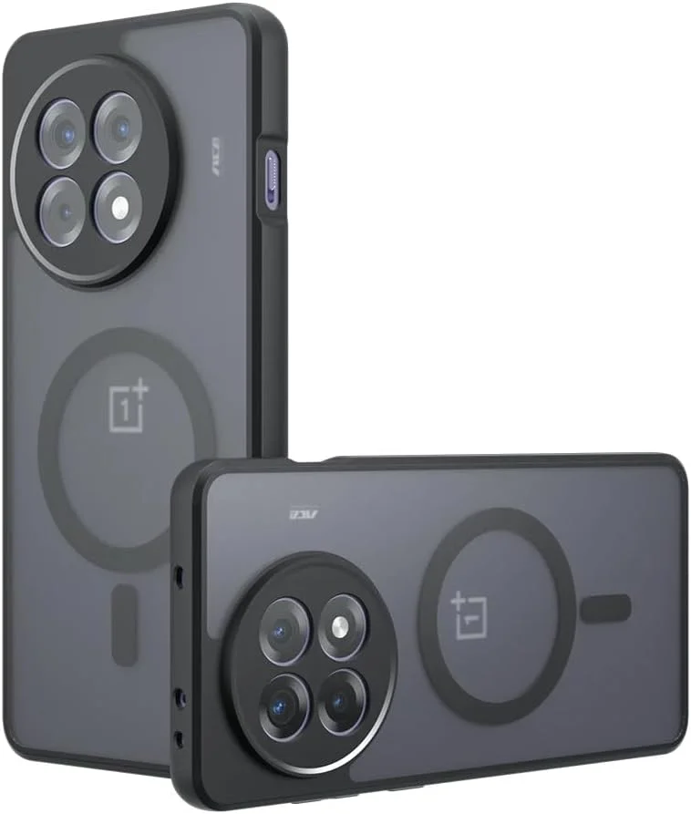 قاب مغناطیسی Gruattreay سازگار با قاب OnePlus 13R، قاب مشکی مات نیمه شفاف ضد زردی با کیسه هوا، پوشش پشتی محافظ PC+TPU برای 1+13r قاب مغناطیسی Gruattreay سازگار با قاب OnePlus 13R، قاب مشکی مات نیمه شفاف ضد زردی با کیسه هوا، پوشش پشتی محافظ PC+TPU برای 1+13r