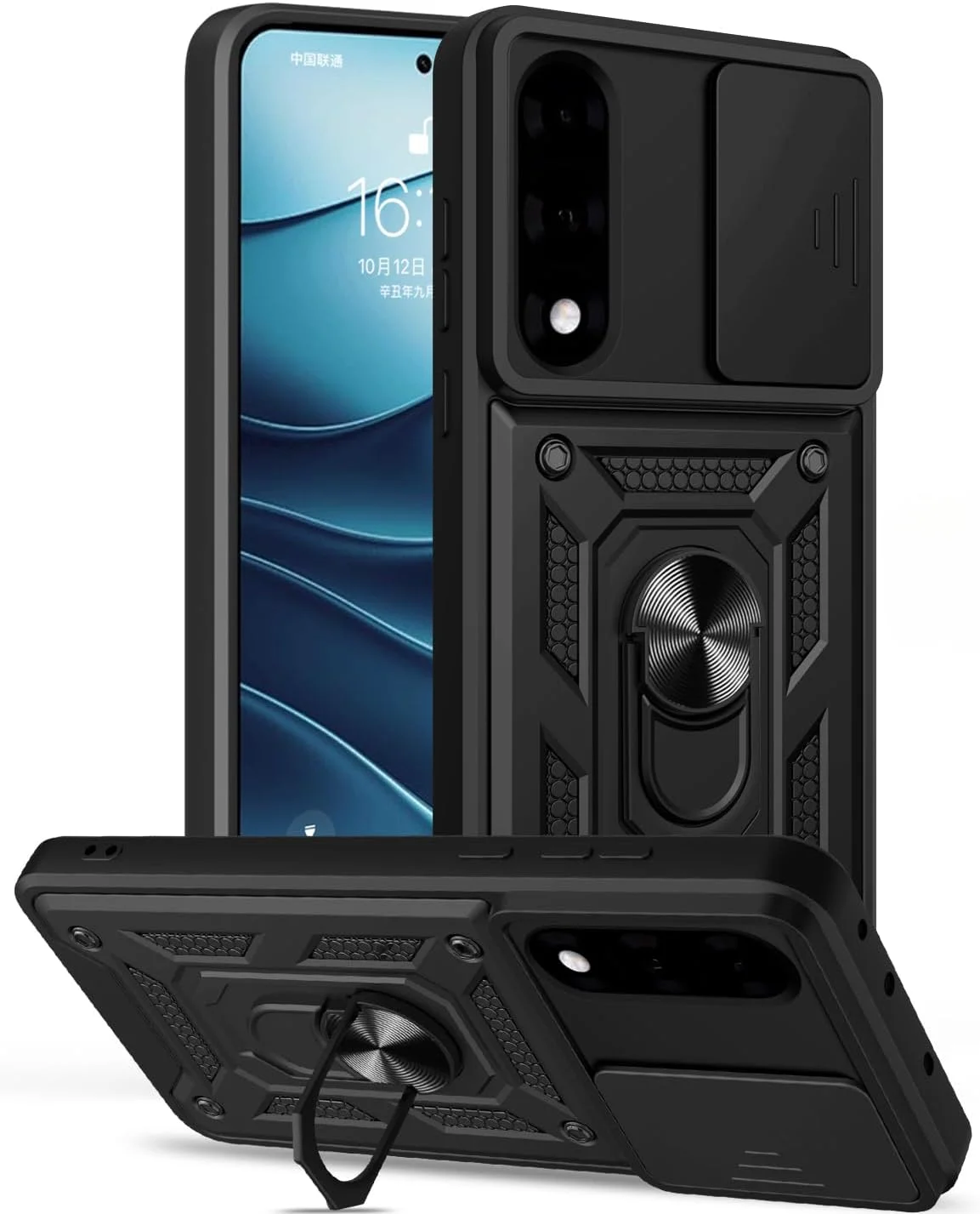 قاب گوشی وان پلاس نورد 5 5G | جذب شوک 98% | پوشش کشویی دوربین | پایه مغناطیسی | مشکی نظامی