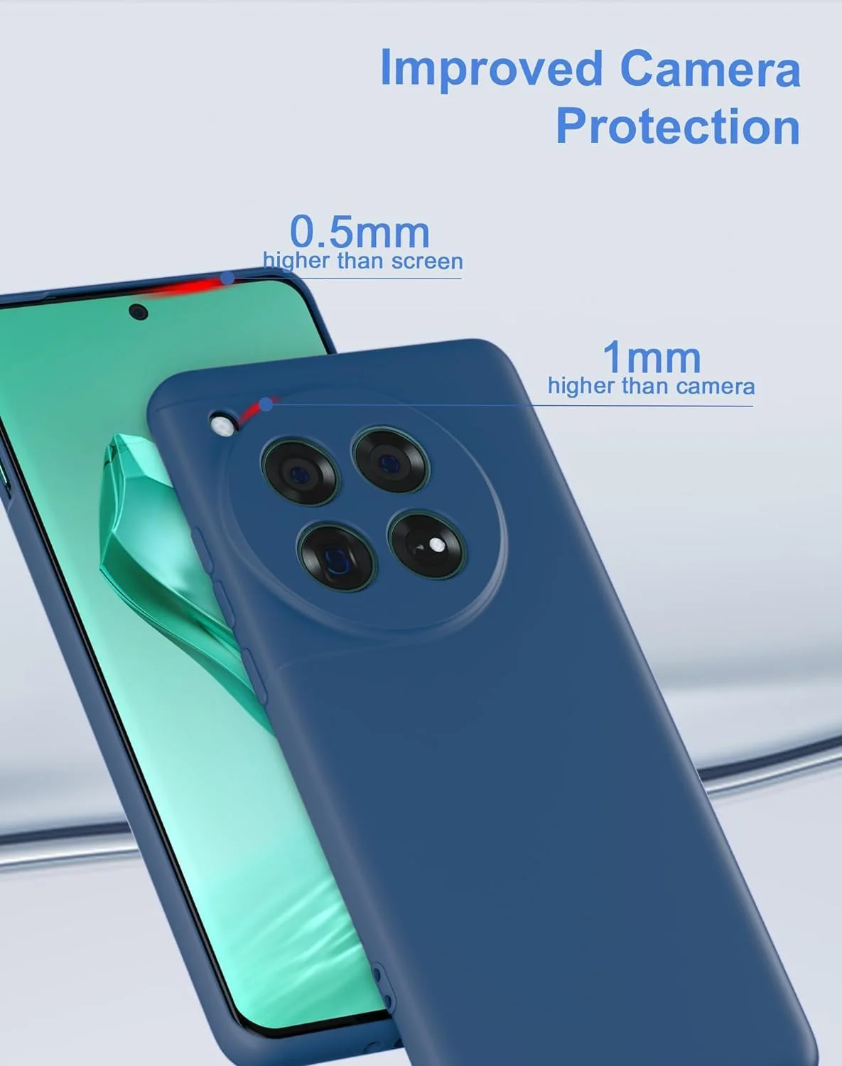 کاور محافظ مویز برای گوشی وان پلاس 12 5G، کاور ضربه گیر ژله ای مایع با پوشش داخلی میکروفایبر نرم، محافظ باریک ضد ضربه با پوشش محافظ دوربین برای وان پلاس 12 (آبی) کاور محافظ مویز برای گوشی وان پلاس 12 5G، کاور ضربه گیر ژله ای مایع با پوشش داخلی میکروفایبر نرم، محافظ باریک ضد ضربه با پوشش محافظ دوربین برای وان پلاس 12 (آبی)