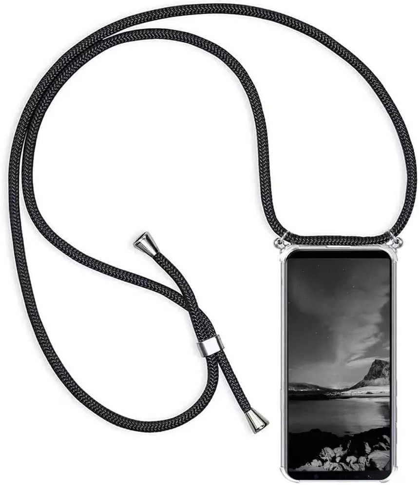 کاور محافظ گوشی وان پلاس 9 پرو همراه با بند گردنی، کاور ژله ای TPU شفاف با بند قابل تنظیم - مشکی کاور محافظ گوشی وان پلاس 9 پرو همراه با بند گردنی، کاور ژله ای TPU شفاف با بند قابل تنظیم - مشکی