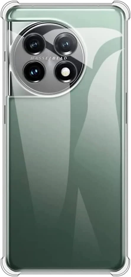 کاور مارگون برای گوشی وان پلاس 11، بامپر TPU نرم 6.7 اینچی، محافظ گوشه ایربگ، ضد افتادن، کاور انعطاف پذیر گوشی - شفاف