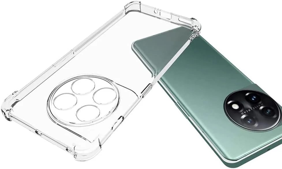 کاور مارگون برای گوشی وان پلاس 11، بامپر TPU نرم 6.7 اینچی، محافظ گوشه ایربگ، ضد افتادن، کاور انعطاف پذیر گوشی - شفاف