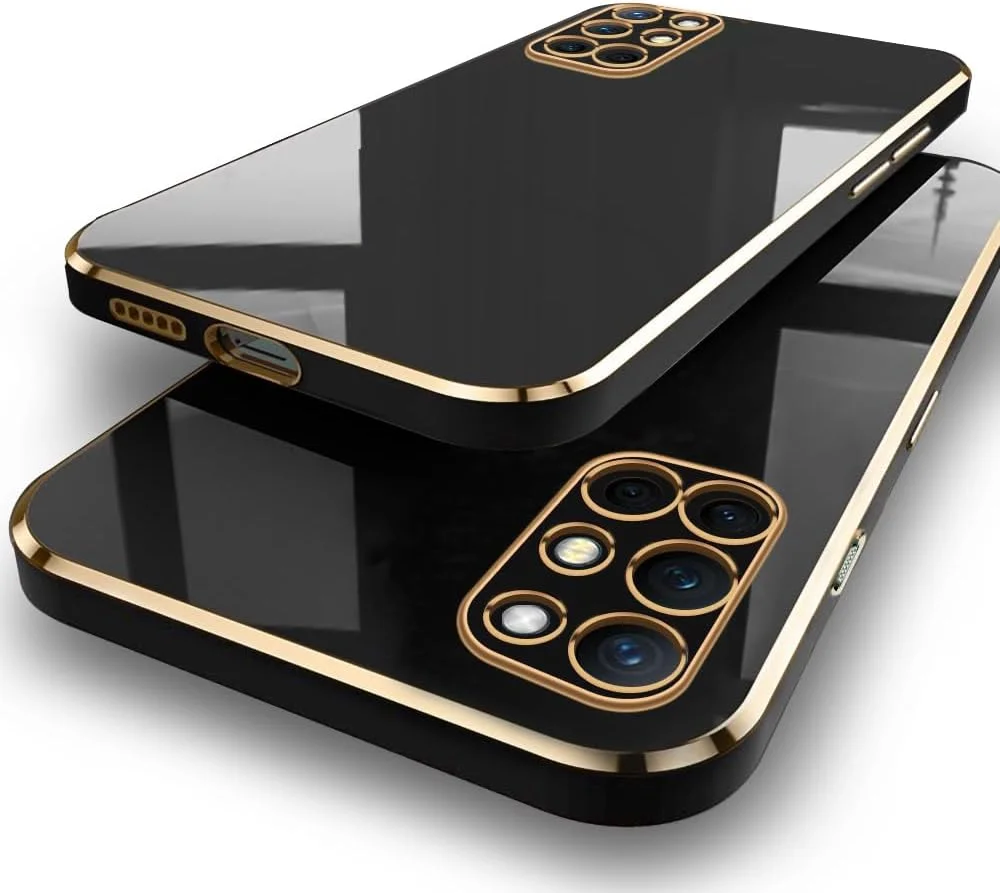 قاب پشتی با روکش طلایی لوکس TheGiftKart برای OnePlus 9R 5G | لبه های برجسته برای محافظت از دوربین و صفحه نمایش | طراحی ضد ضربه | قاب پشتی شیک برای OnePlus 9R (TPU، مشکی) قاب پشتی با روکش طلایی لوکس TheGiftKart برای OnePlus 9R 5G | لبه های برجسته برای محافظت از دوربین و صفحه نمایش | طراحی ضد ضربه | قاب پشتی شیک برای OnePlus 9R (TPU، مشکی)